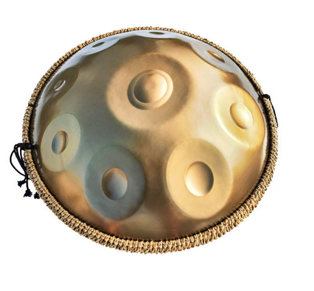 Cathédrale — Handpan Ré mineur D Kurd, 17 notes doré 22 pouces