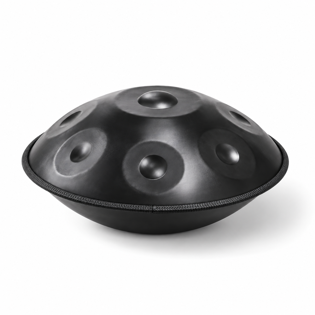 Obsidienne — Handpan Ré mineur D Kurd, noir mat 22 pouces