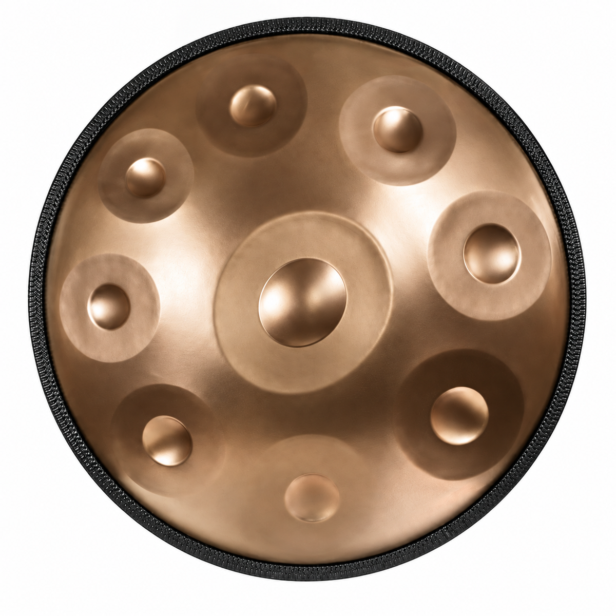 Hélios — Handpan Ré mineur D Kurd, doré 22 pouces