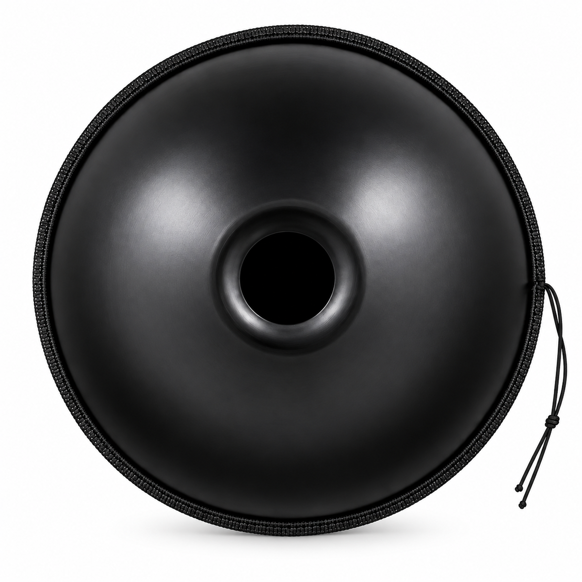 Obsidienne — Handpan Ré mineur D Kurd, noir mat 22 pouces