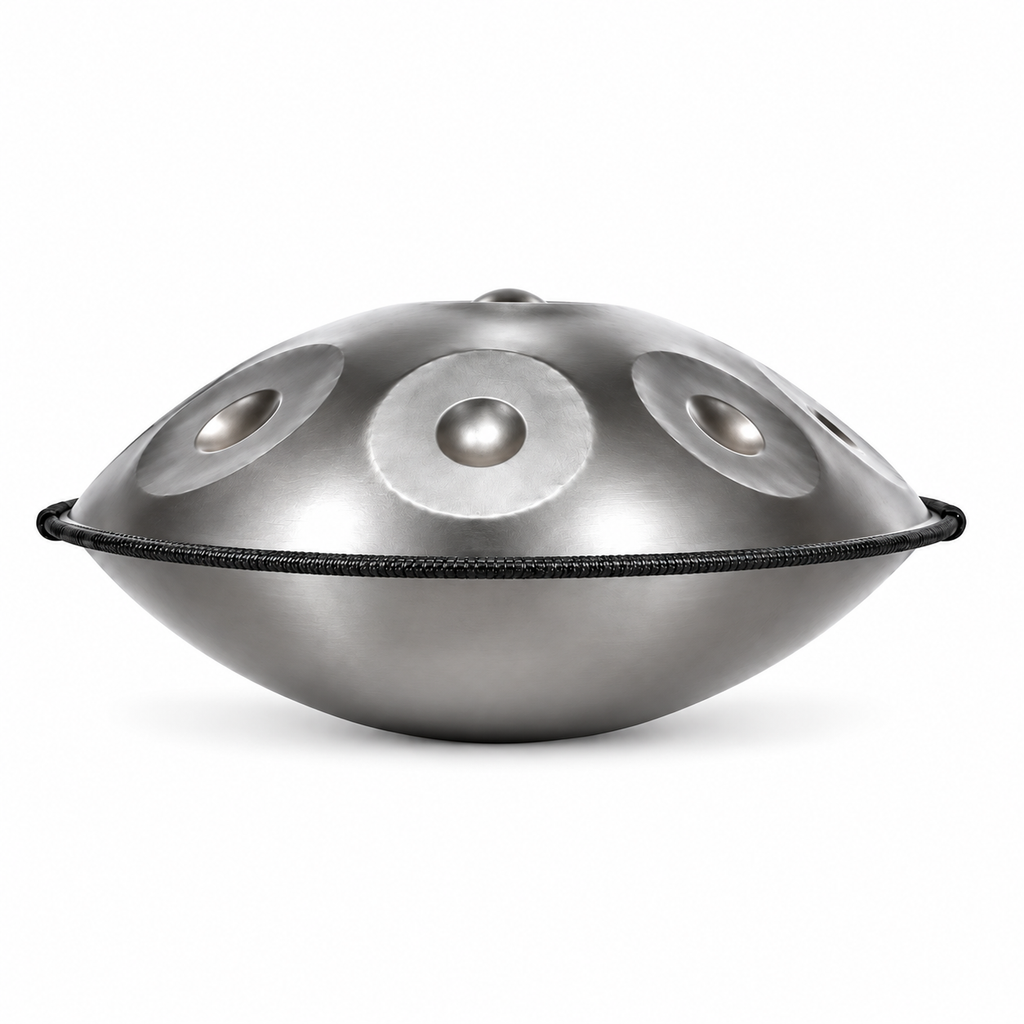 Givre — Handpan Ré mineur D Kurd, argenté 22 pouces