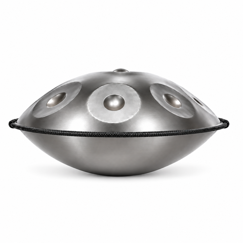 Givre — Handpan Ré mineur D Kurd, argenté 22 pouces