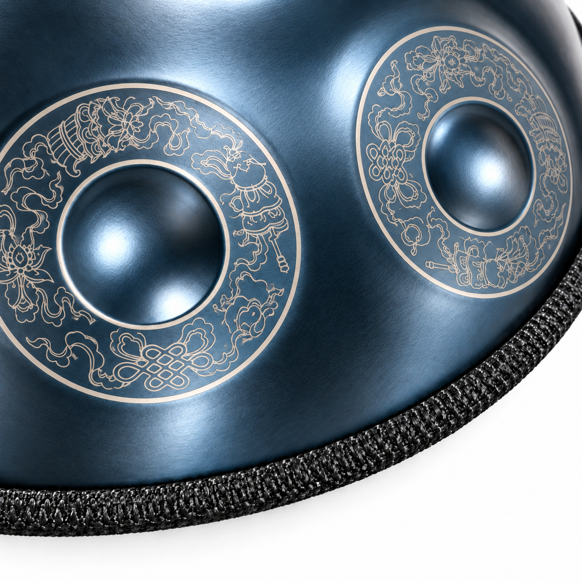 Lagon — Handpan Mandala Ré mineur D Kurd, motif bleu 22 pouces