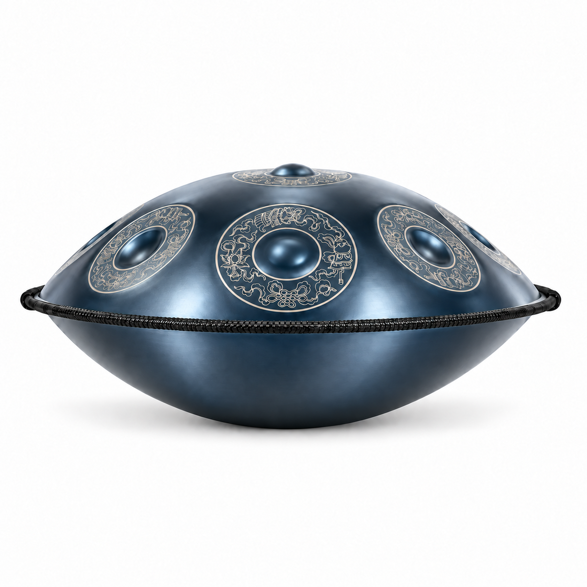 Lagon — Handpan Mandala Ré mineur D Kurd, motif bleu 22 pouces