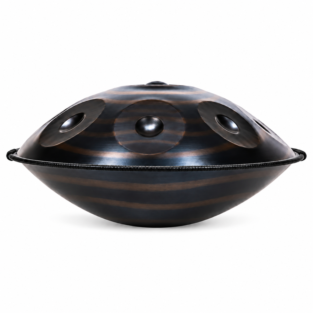 Vertige — Handpan Spiral Ré mineur D Kurd, vortex noir 22 pouces