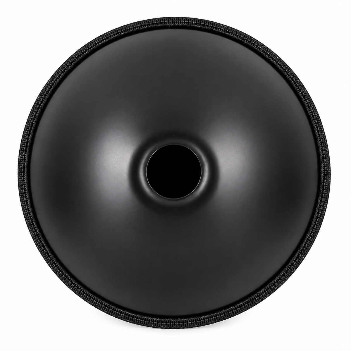 Rosace — Handpan Mandala Ré mineur D Kurd, noir et argent 22 pouces
