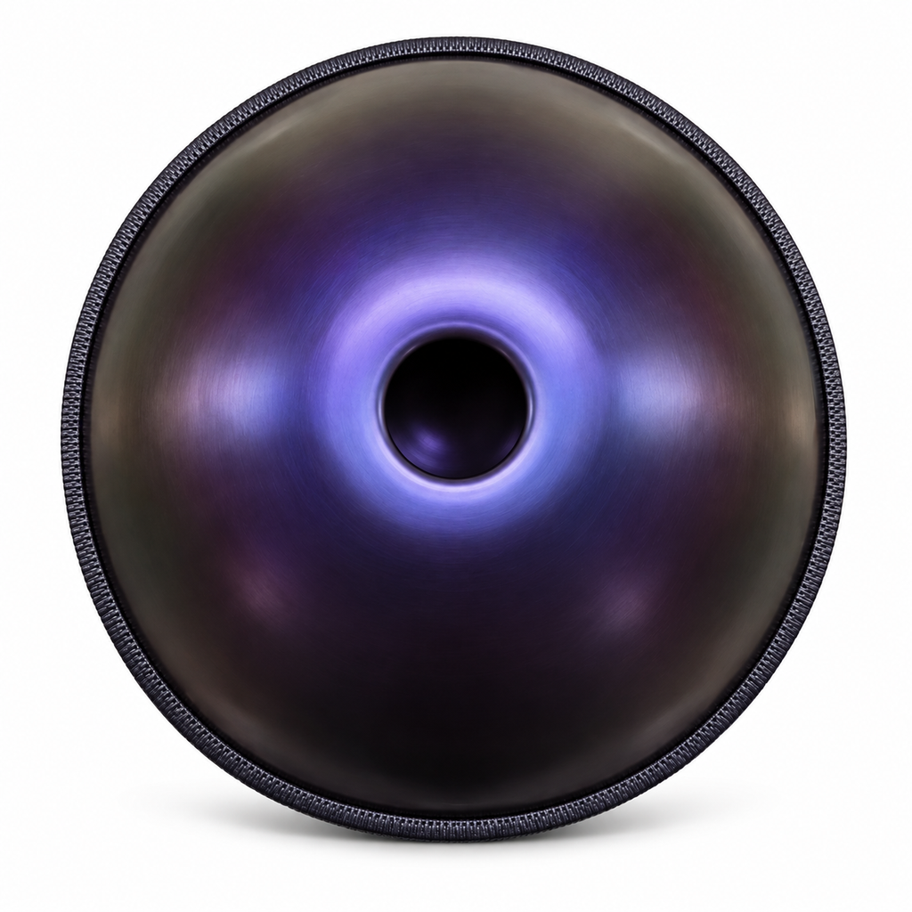 Améthyste — Handpan Ré mineur D Kurd, violet profond 22 pouces