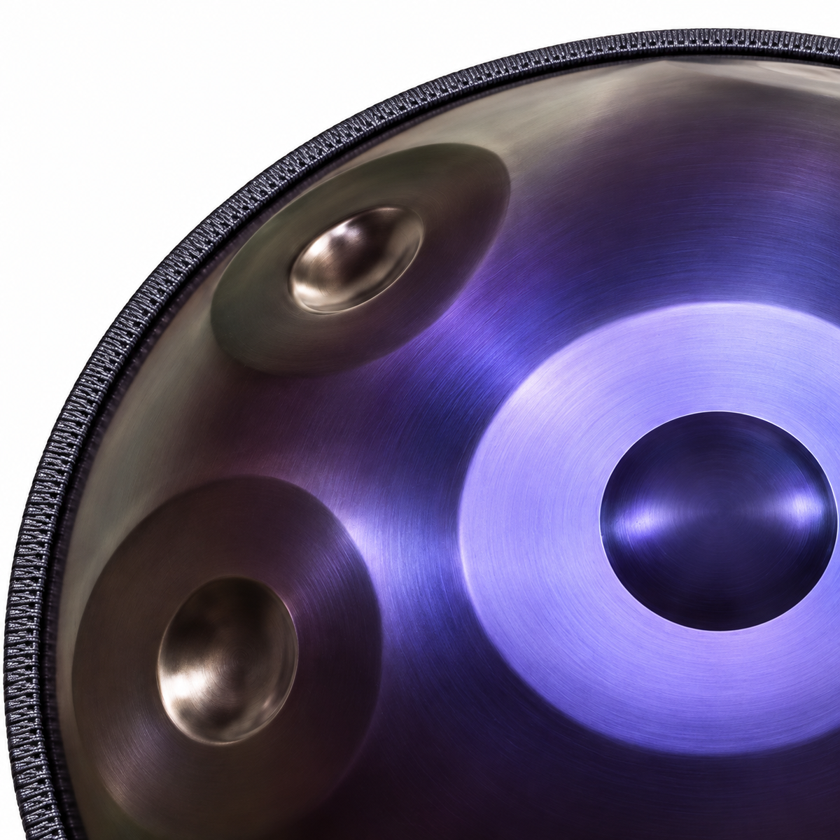 Améthyste — Handpan Ré mineur D Kurd, violet profond 22 pouces