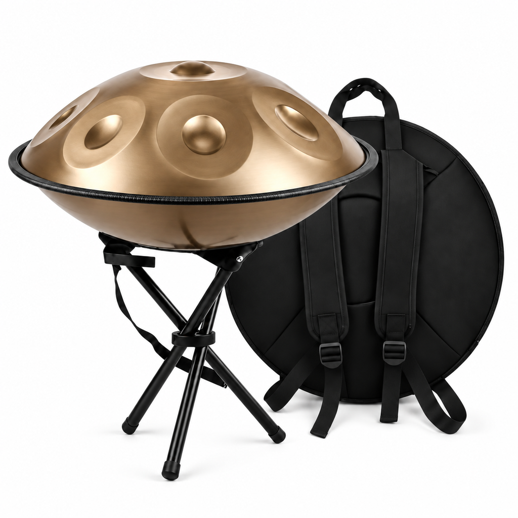 Zéphyr — Handpan Spiral Ré mineur D Kurd, or clair 22 pouces