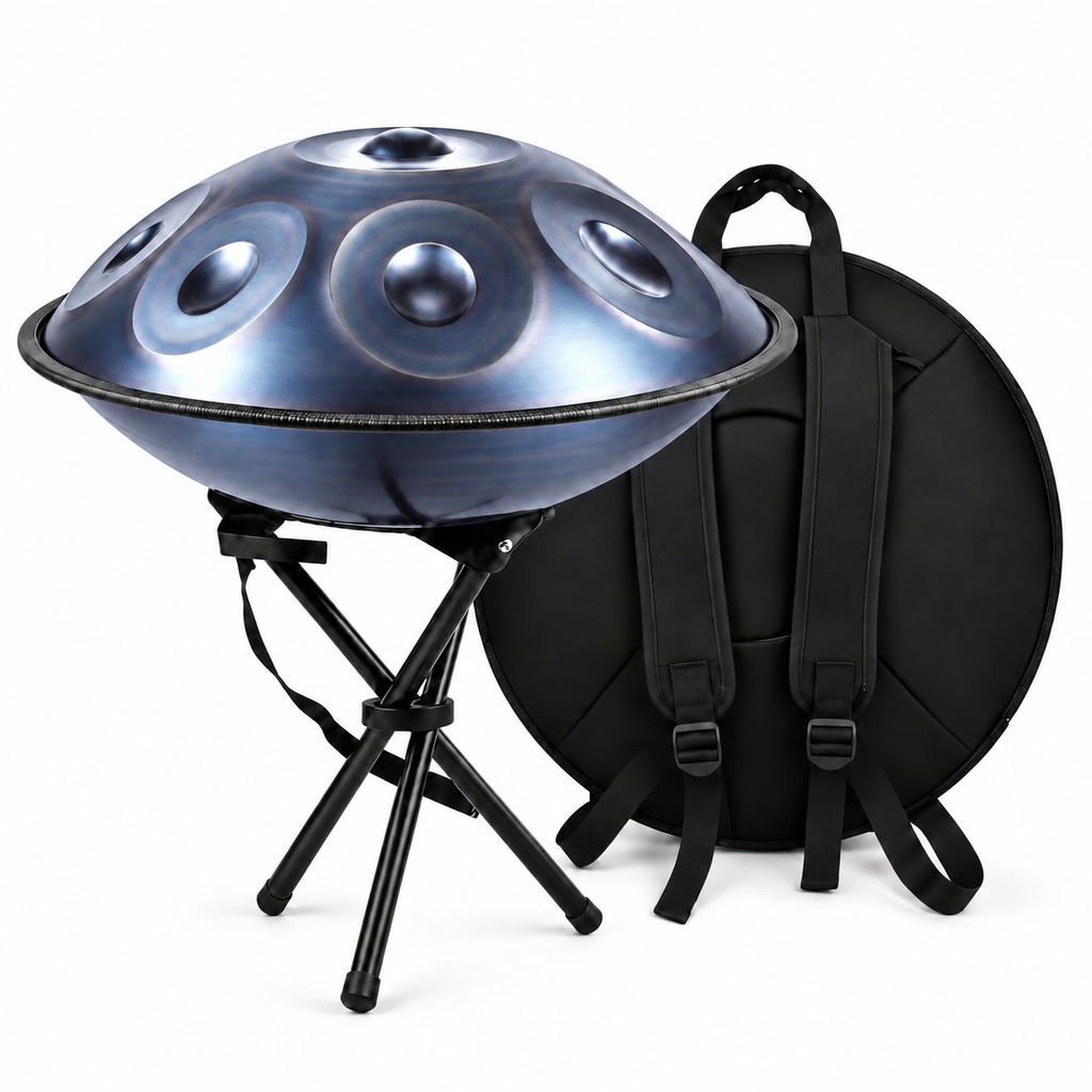 Sillage — Handpan Spiral Ré mineur D Kurd, noir 22 pouces