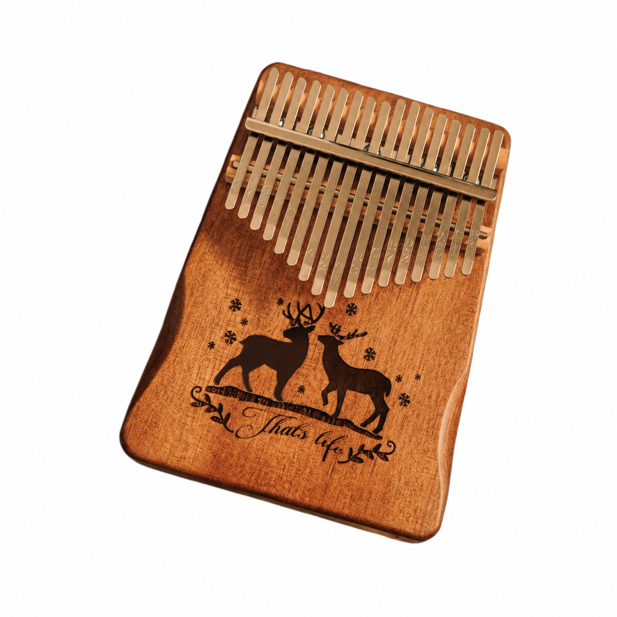 Kalimba 17 lames, cerf gravé