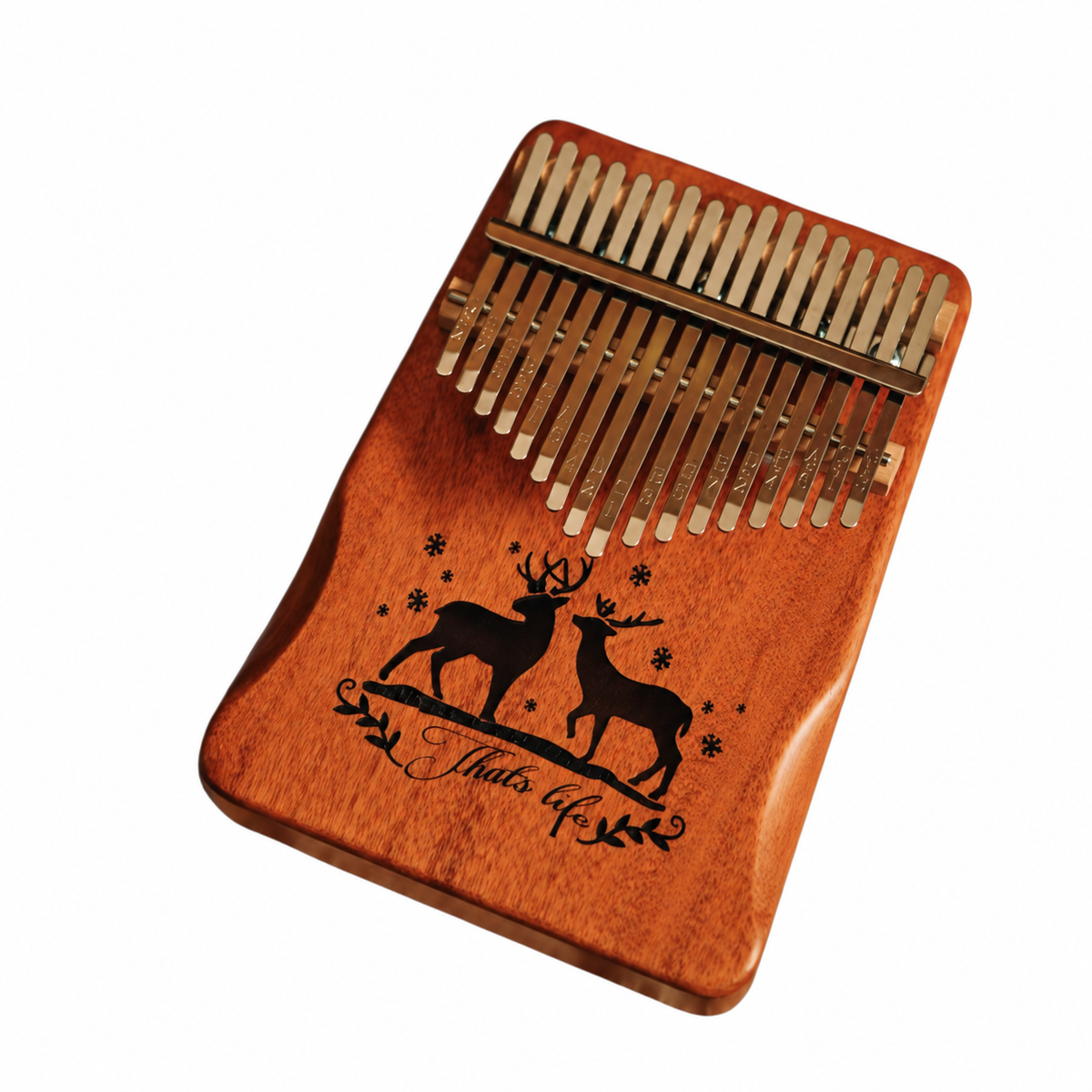 Kalimba 17 lames, cerf gravé