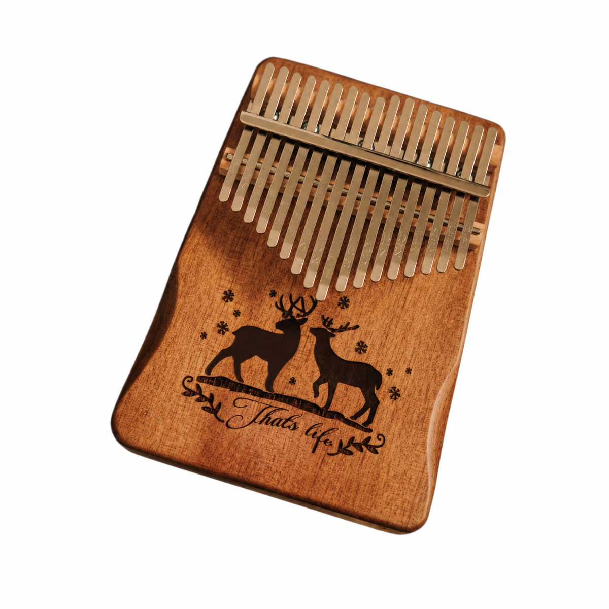 Kalimba 17 lames, cerf gravé