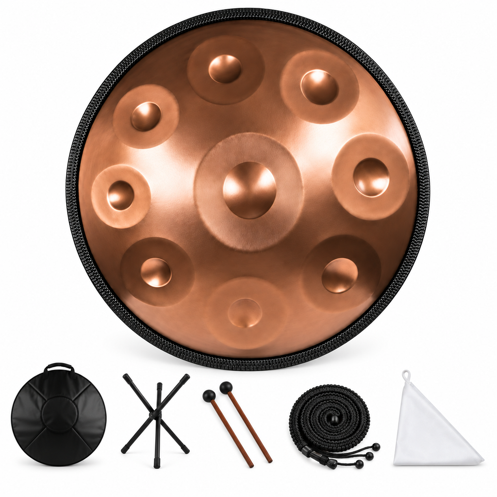 Sienne — Handpan Ré mineur D Kurd, bronze 22 pouces